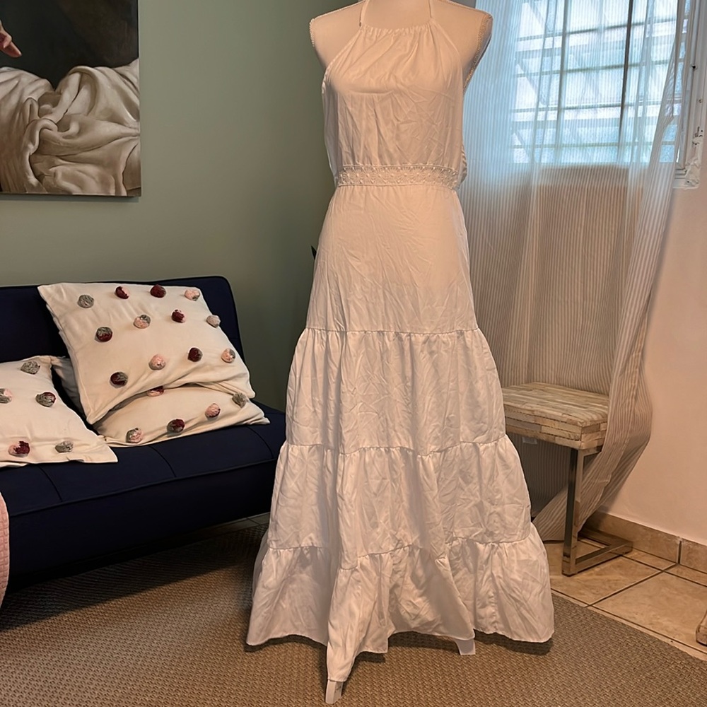Maxi Boho Halter Dress with Elastic Waist Great conditions